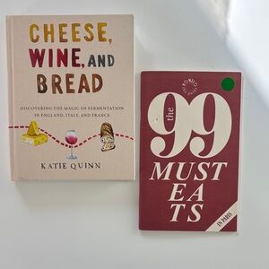 Katie Quinn Cheese Wine and Bread & 99 Must Eats Paris Book Set Tan Red OS‎
